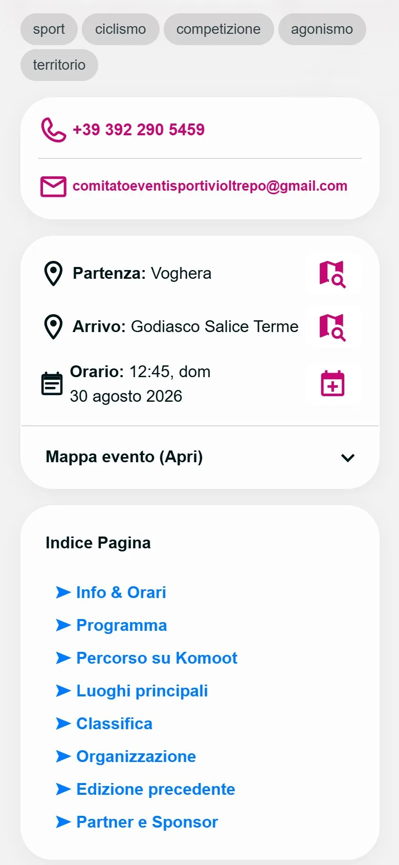 Freccia dei Vini / informazioni e strumenti / Prima (IT, 25/09/2026)